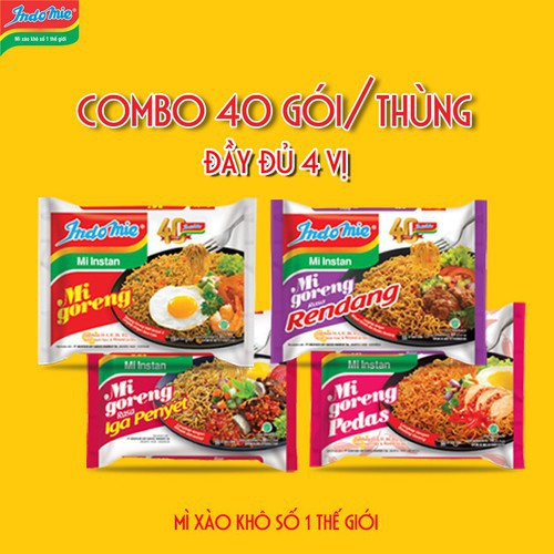 [ Siêu Hot ] Mỳ Indomie Thùng 40 Gói Chọn Vị Theo Yêu Cầu
